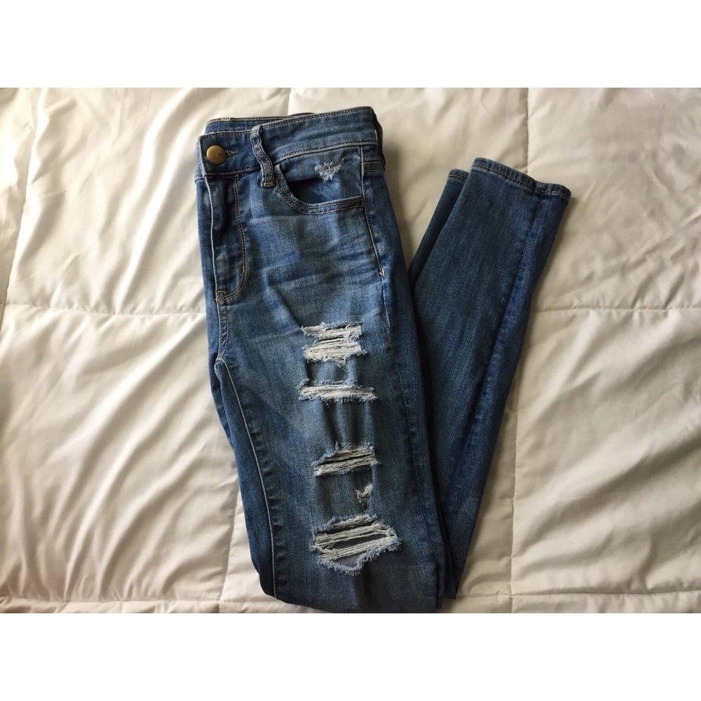 AE High-Rise Medium Wash Jeggings 4